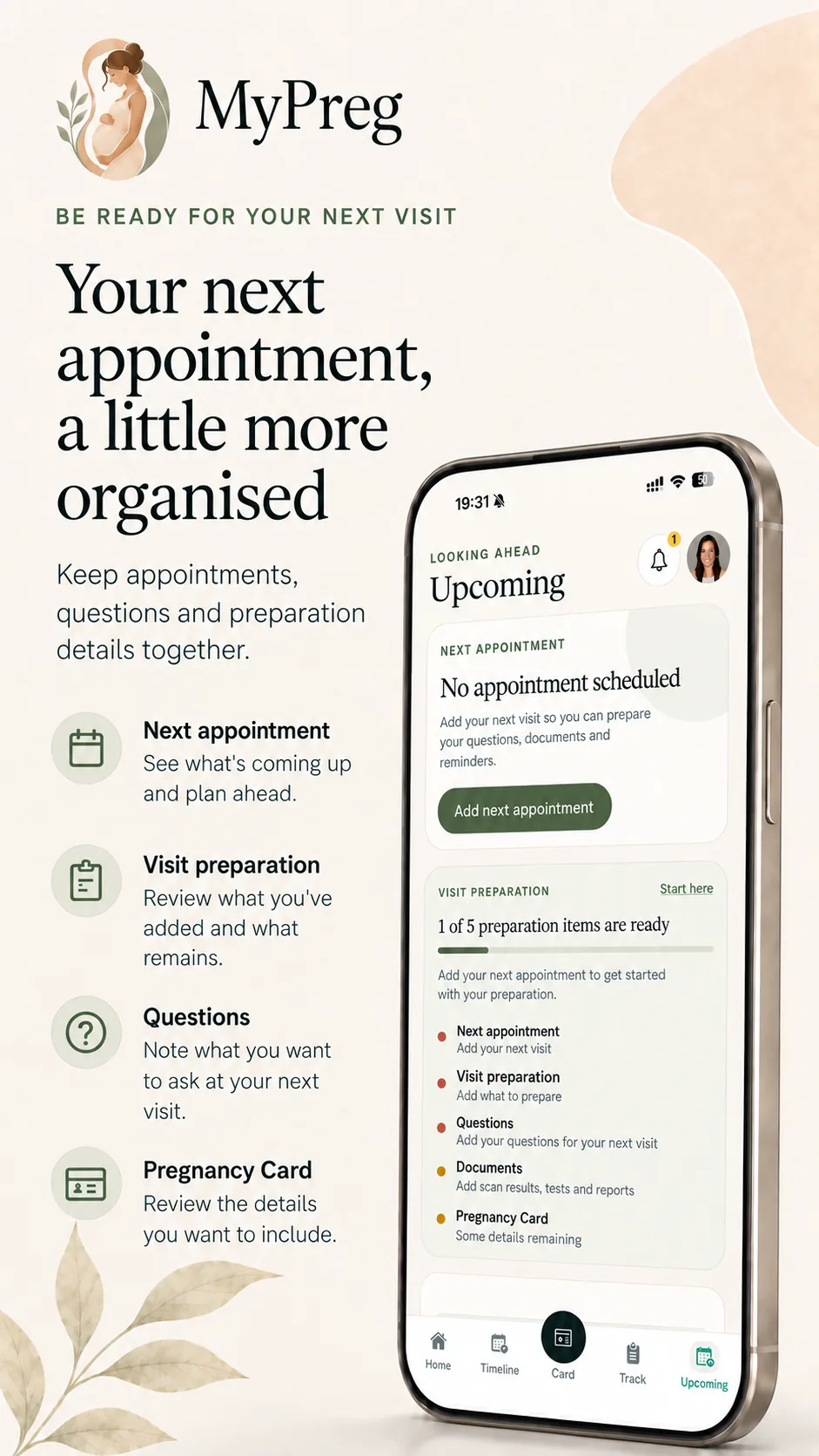 MyPreg: appointments, questions and visit preparation